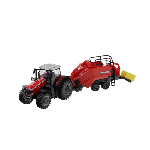 MF 8740 S с пресс-подборщиком-игрушка для Трактора Push-and-Go