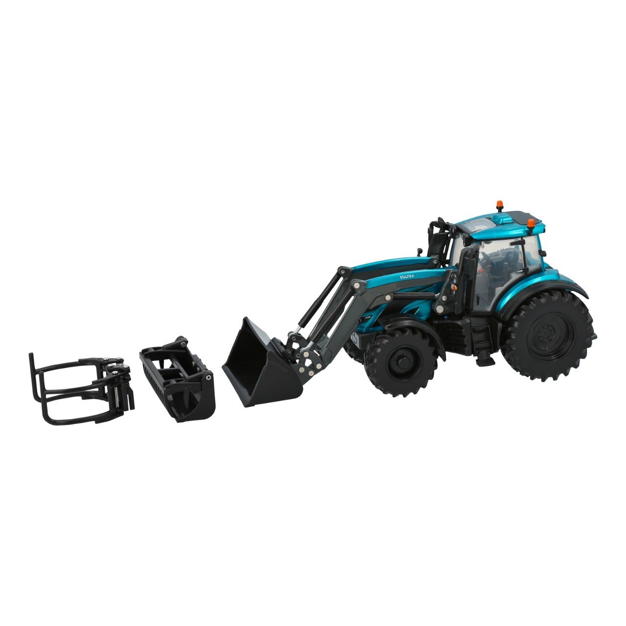 Трактор с игрушками Valtra T254 с фронтальным погрузчиком-бирюзовый — фото 2
